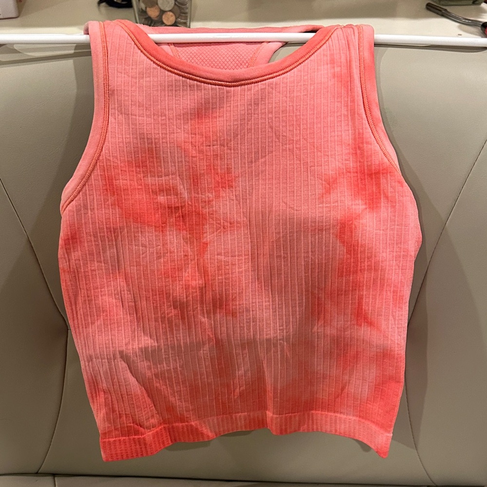 Lululemon Athletica Pink Tie-Dye Ribbed Tank Top